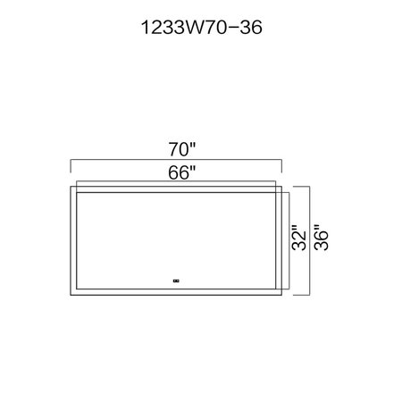 Cwi Lighting Rectangle Matte White Led 70 In. Mirror From Our Abigail Collection 1233W70-36